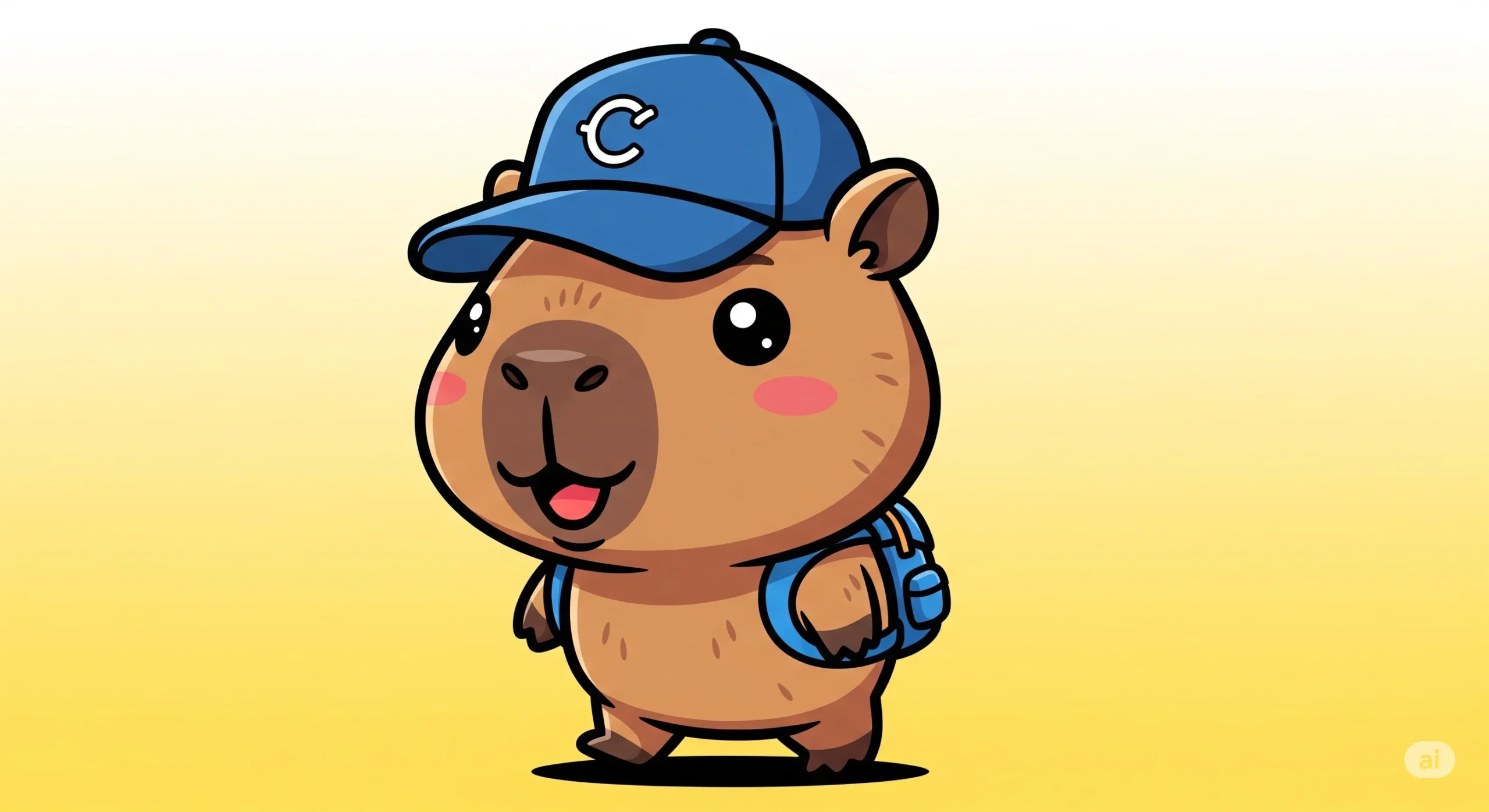 Capybara Animated Chibi Style – Cute Cartoon Mascot
