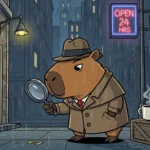Capybara Cartoon Detective: From Sketch to Final Digital Art