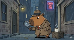 Capybara Cartoon Detective: From Sketch to Final Digital Art